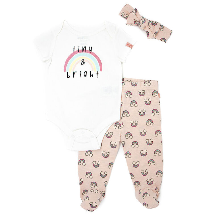 Mini Heroes 3pc Bodysuit White Pink 3m Babies R Us Canada