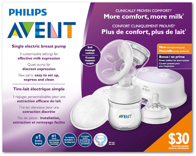 Tire-lait électrique simple Philips Avent avec coussin puissant en prime