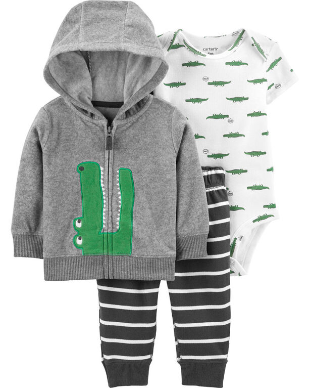 Carter's 3-Piece Alligator Cardigan Set Grey, Months Toys R