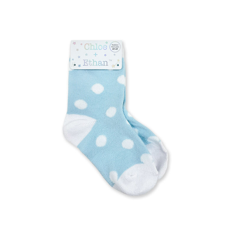 Chloe + Ethan - Baby Socks, White Polka Dots, 0-6M