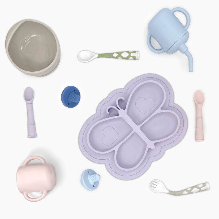 Siliplate Mess-free silicone plate - LILAC BUTTERFLY