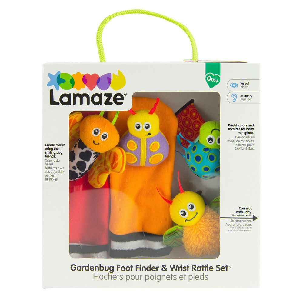 lamaze gardenbug foot finder and wrist rattle