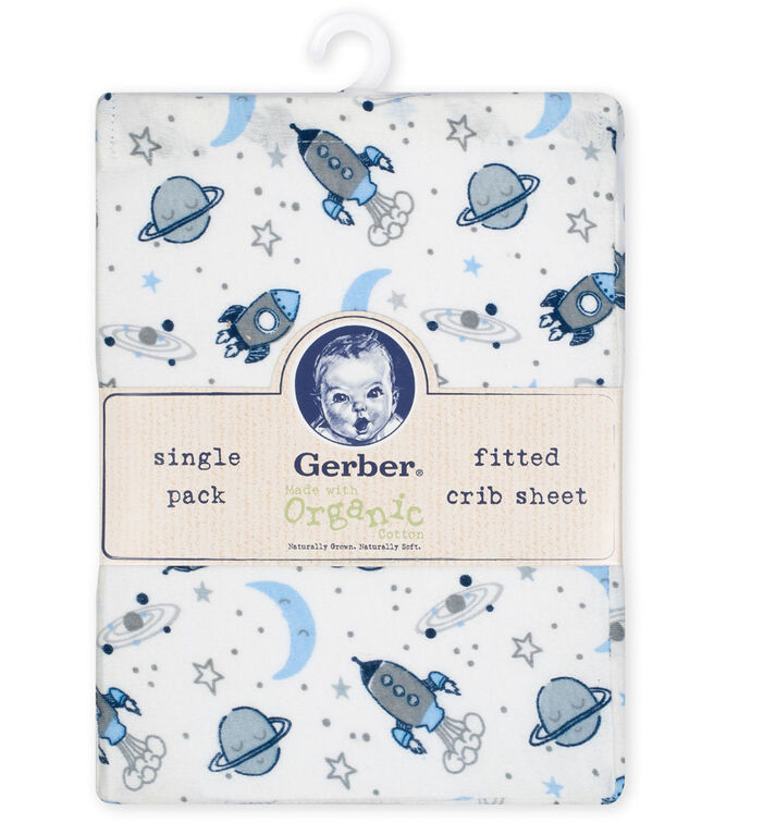 Gerber Organic Fitted Crib Sheet, Outer Space