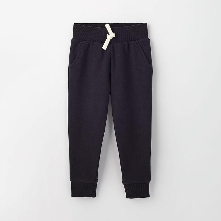 pantalon de jogging en coton biologique noir RISE Little Earthling