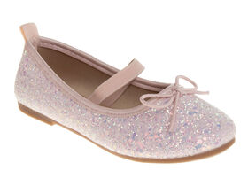 Ballerines plates à paillettes roses pour petites filles, taille