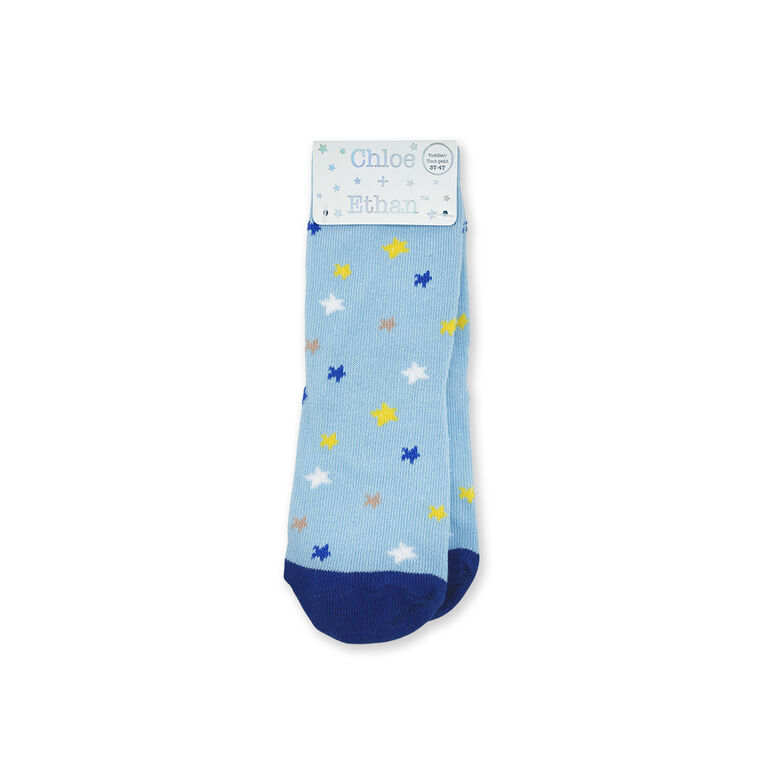 Chloe + Ethan - Chaussettes pour Petits, Étoiles Bleu Royal, 3T-4T