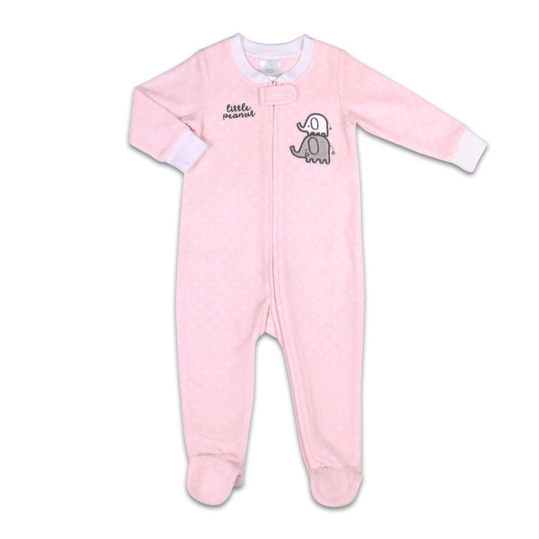 Koala Baby Microfleece Sleeper Light Pink W Dots Little Peanut