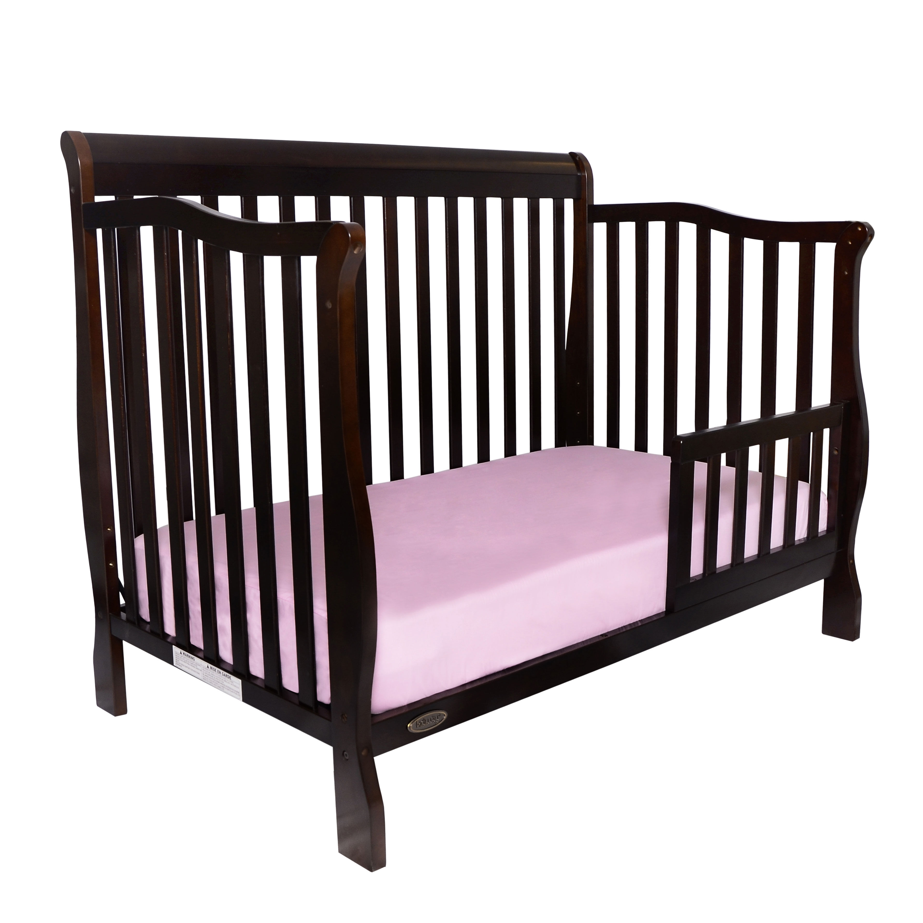 brown convertible crib