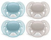 Suce ultradouce Philips Avent, 6 à 18 mois, aube et beige, emb. de 4