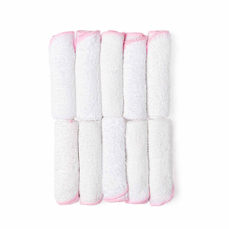 Nécessités par Tendertyme Paquet de 10 gants de toilette : rose