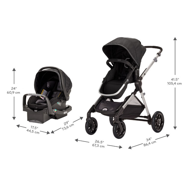 Système modulaire de voyage Pivot Xpand Evenflo avec siège d'auto pour bébé SafeMax Evenflo - Stallion