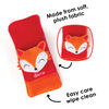 Diono Fox Character Car Seat Straps & Linkee Toy, Shoulder Pads for Baby, Infant, Toddler, 2 Pack Reversible Soft Seat Belt Cushion and Stroller Harness Covers Helps Prevent Strap irritation