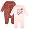 Gerber Childrenswear - 2 Pack Romper - Leaves - Pink 12 months