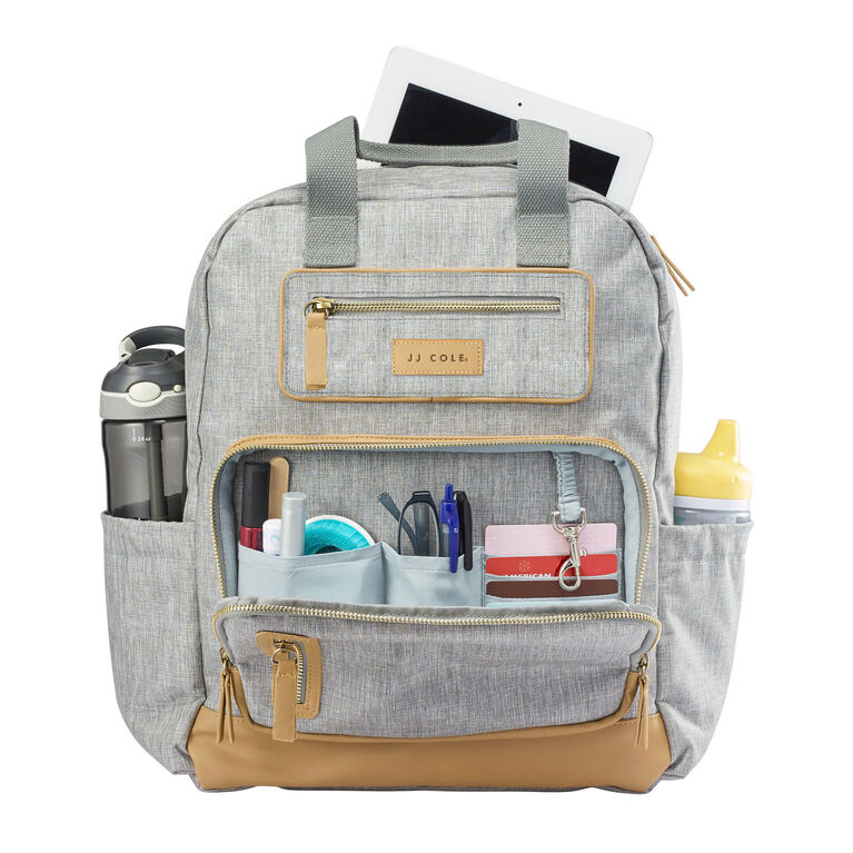 JJ Cole Papago Pack Backpack Diaper Bag - Light Heather Grey