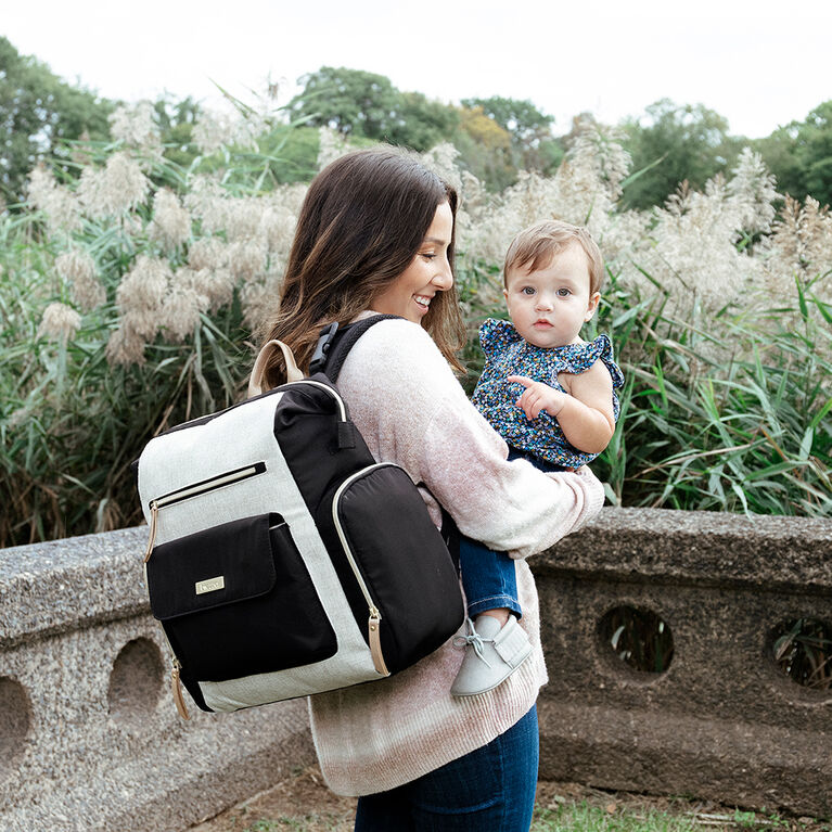 Sac à couches avec bretelles Martine de Baby Brezza - Noir/brun clair