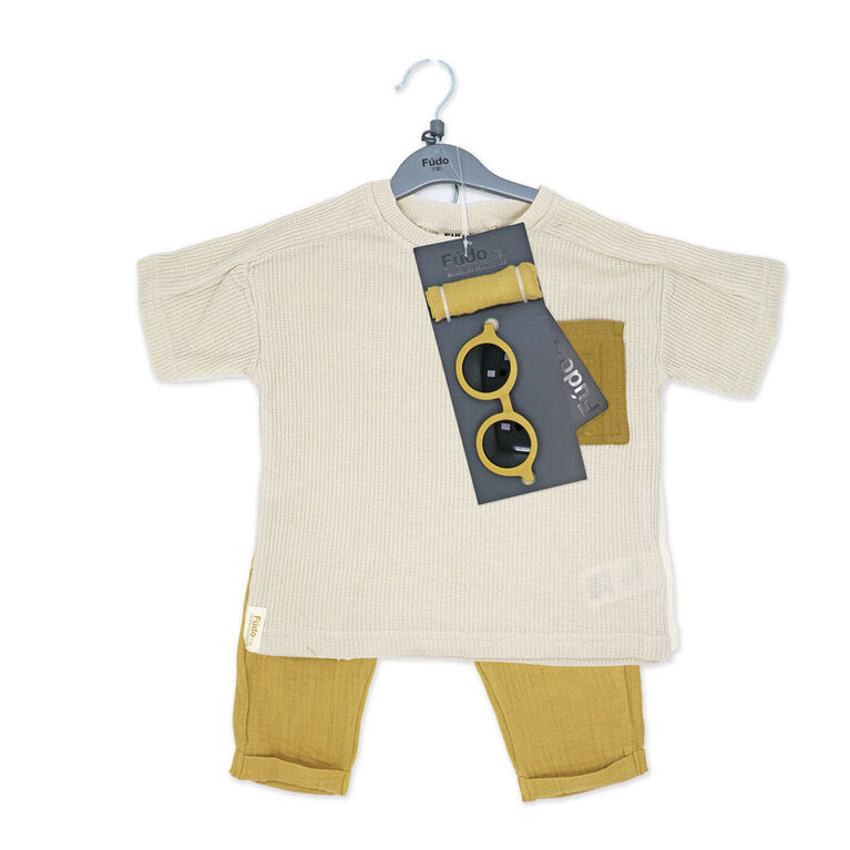 Fudo  Tan 3 Piece Pant   Set 24M
