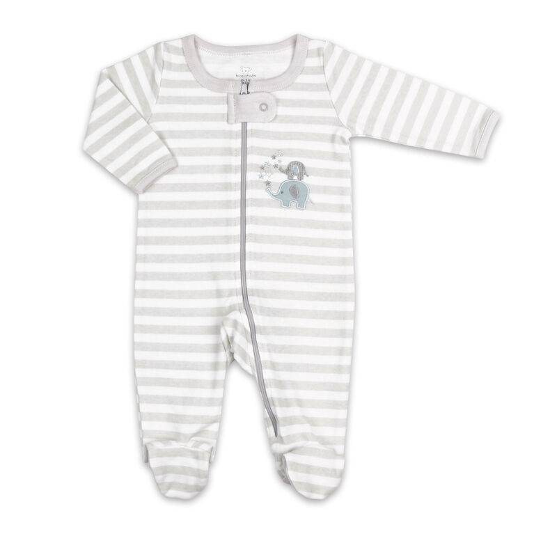 Koala Baby Sleeper - Light Grey Stripe Elephant, Preemie