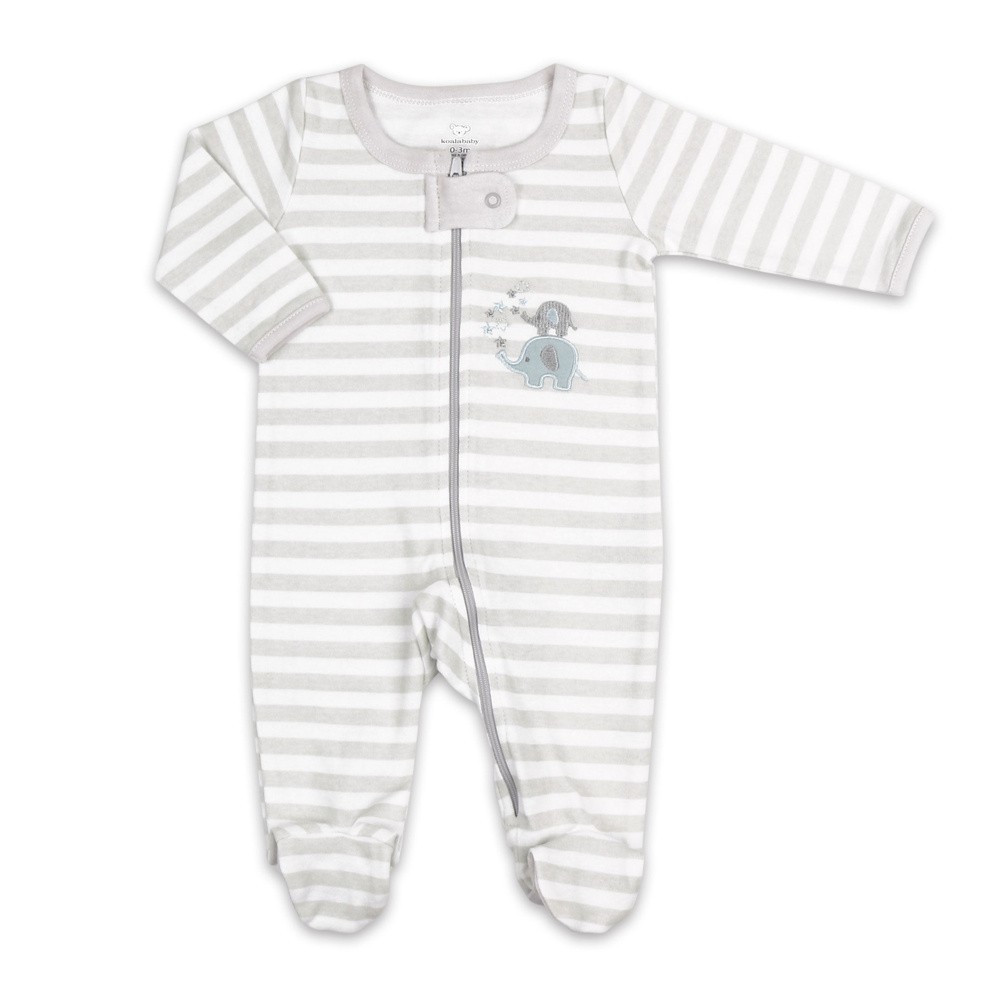 Koala Baby Sleeper Light Grey Stripe Elephant Newborn