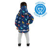 Kids Fleece Lined Rain Jackets | Space Dinos - 3T (3-4Y)