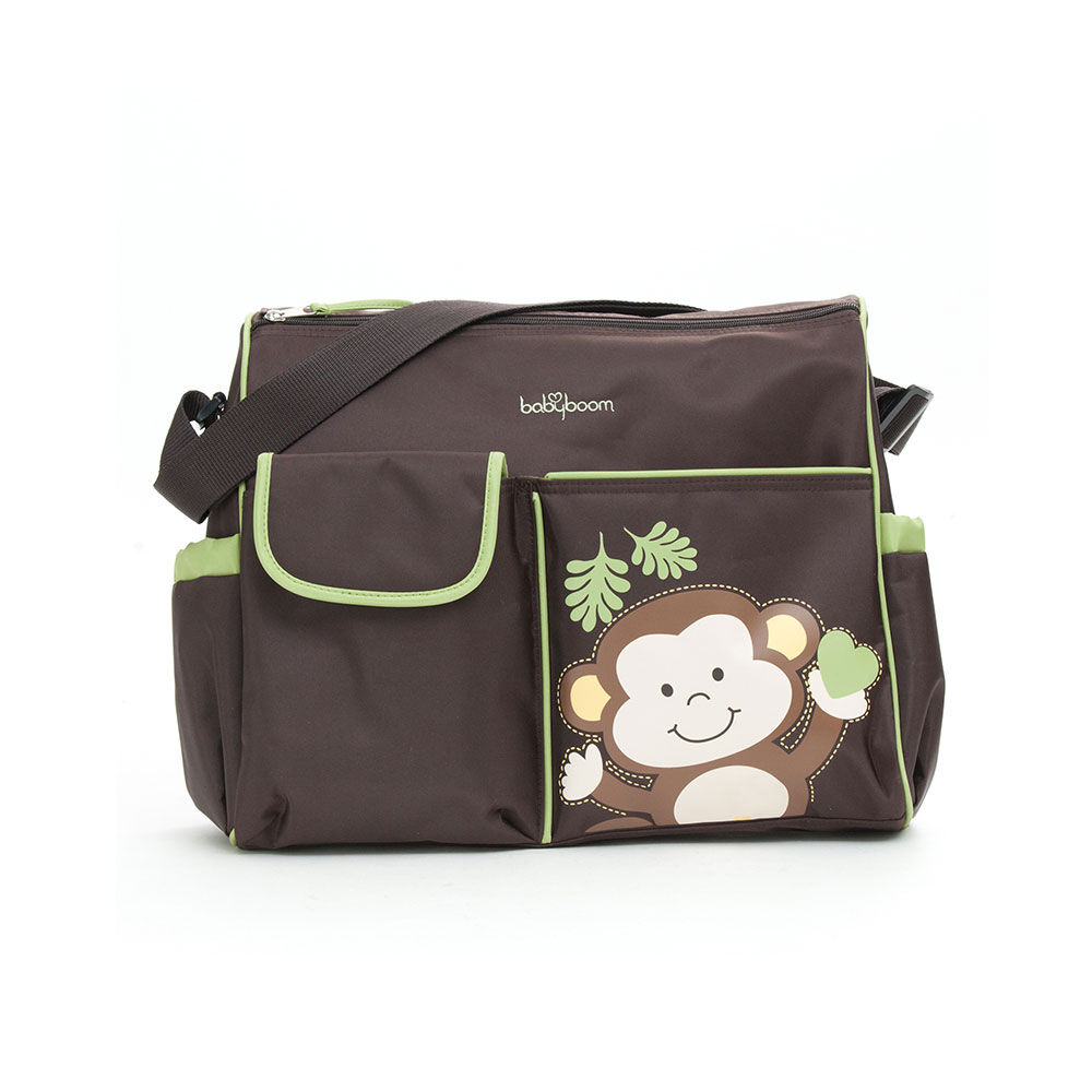 Baby Boom Monkey Duffle Diaper Bag Brown Green