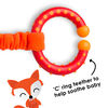 Diono Fox Character Car Seat Straps & Linkee Toy, Shoulder Pads for Baby, Infant, Toddler, 2 Pack Reversible Soft Seat Belt Cushion and Stroller Harness Covers Helps Prevent Strap irritation