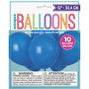 12" Latex Balloons, 10 pieces - Royal Blue