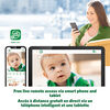 LeapFrog LF815-2HD Moniteur de bébé Wi-Fi 1080p à 2 caméras avec accès à distance, affichage 720p haute définition de 5 po, veilleuse, vision nocturne couleur (Blanc)