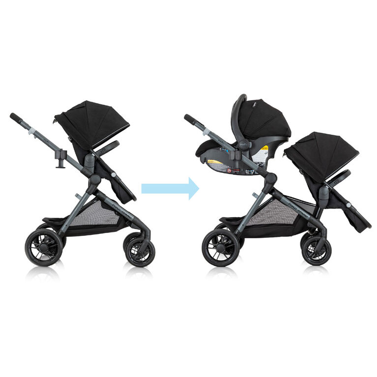 Système de voyage modulaire Pivot Xpand avec siège d'auto de bébé LiteMax d'Evenflo