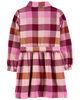 Robe chemise en flanelle de coton à motif écossais rose Carter’s 3T