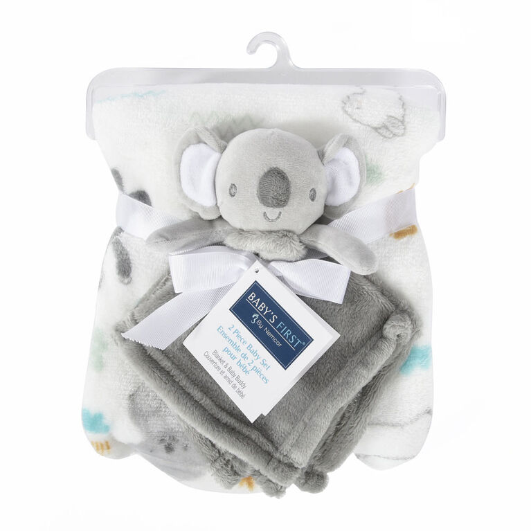 Premier ensemble en 2 pièces pour bébé, couverture et bébé ami - Koala
