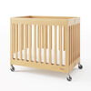 Mini Compact Crib with Mattress, Natural