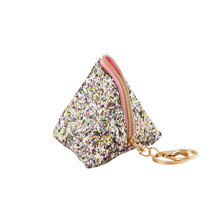 Fashion Angels - Sac pochette triangulaire avec paillettes et pendentif - Blanc