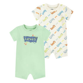 Levis 2 Pack Romper - Teal - Size Newborn