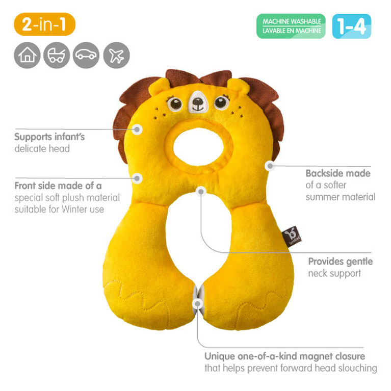 Benbat - Total Support Headrest - Lion / Yellow / 1-4 Years Old