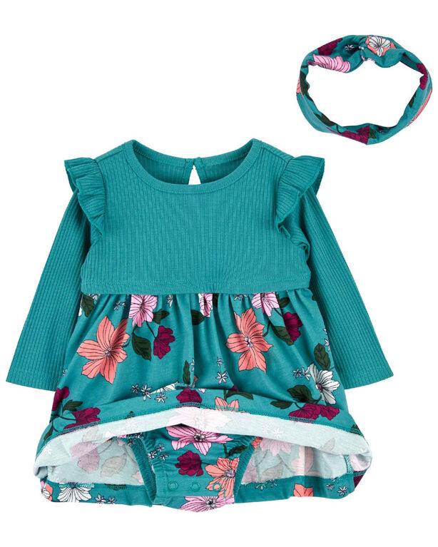 Carter's Two Piece Floral Bodysuit Dress Set 9M