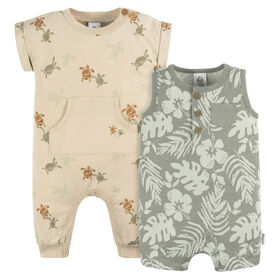 Gerber Childrenswear - 2-Pack Romper - Tropical - 24M