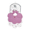 Baby Mode Signature 4 Piece Bib & Headbands: Mauve Floral