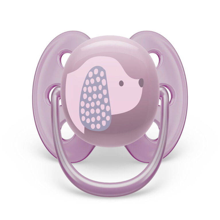 Avent Ultra Soft Pacifier  6-18m puppy/leaves 2pk