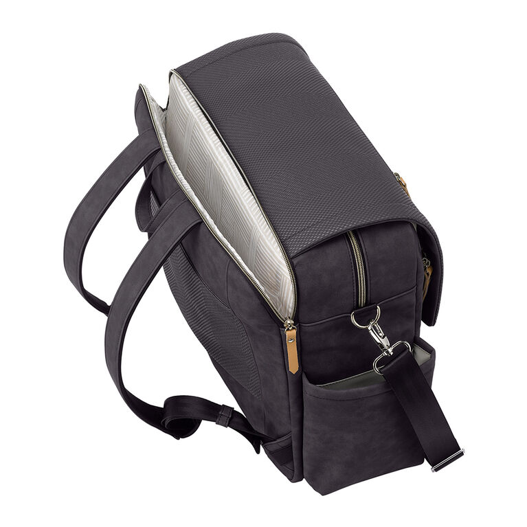 Petunia Pickle Bottom - Boxy Backpack Deluxe - Carbon Cable Stitch Leatherette