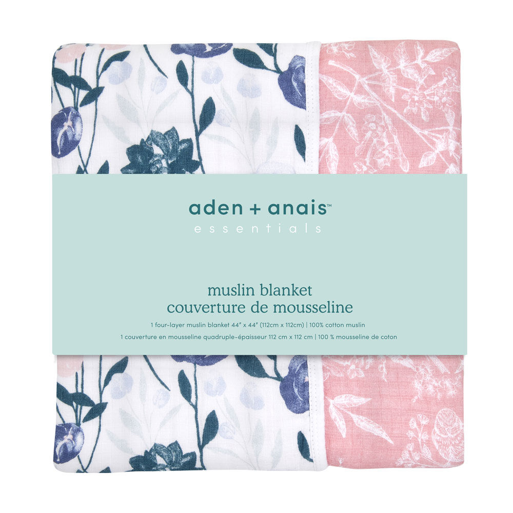 Aden Anais Essentials Muslin Blanket Flowers Bloom