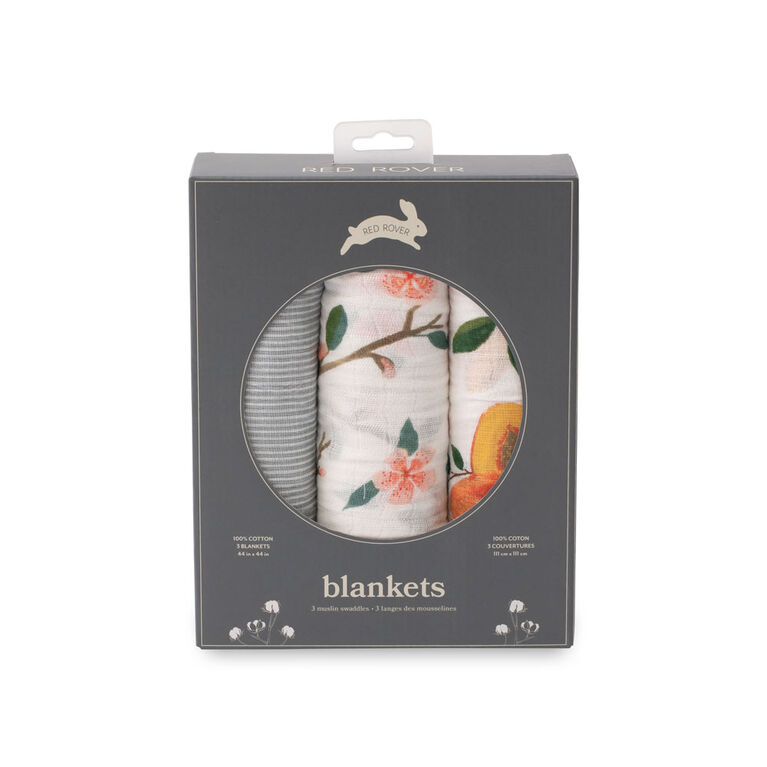 Red Rover Cotton Muslin Swaddle 3 Pack Peachy R Exclusive Babies R Us Canada