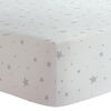 Kushies Crib Sheet Flannel Grey Scribble Stars