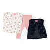 Mini Moi - Girls 3 Piece Vest Set: Floral - 3-6 Months