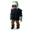 FlapJackKids - Baby, Toddler, Kids, Boys - Water Repellent Trapper Hat - Sherpa Lining - Black Bear/Green - Small 6-24 months