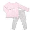 Ensemble chemise et pantalon Koala Baby Tiny Dancer, rose/gris - Jusquà - 3 Mois