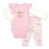 Koala Baby Little Fawn Bodysuit/Floral Jogger 2 Piece Set, 18 Month