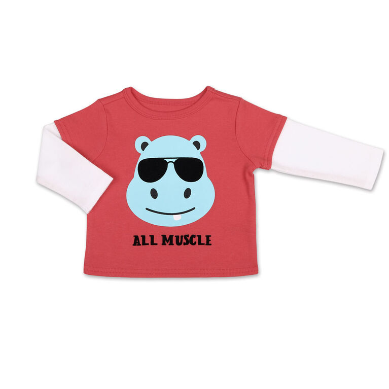 Koala Baby Hippo Long Sleeve Tee/ Jogger 2 Piece Set, 0-3 Months