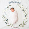 Lulujo - Babys 1St Year - Hello World Wreath Milestone Blanket
