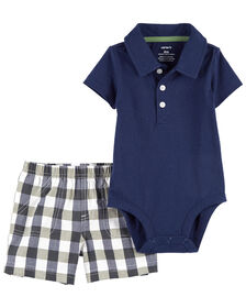 Carter's Two Piece Polo Bodysuit and Short Set 6M