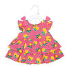 Sterling Baby 2 Piece Poplin Tiered Dress: Pink Lemon 12M